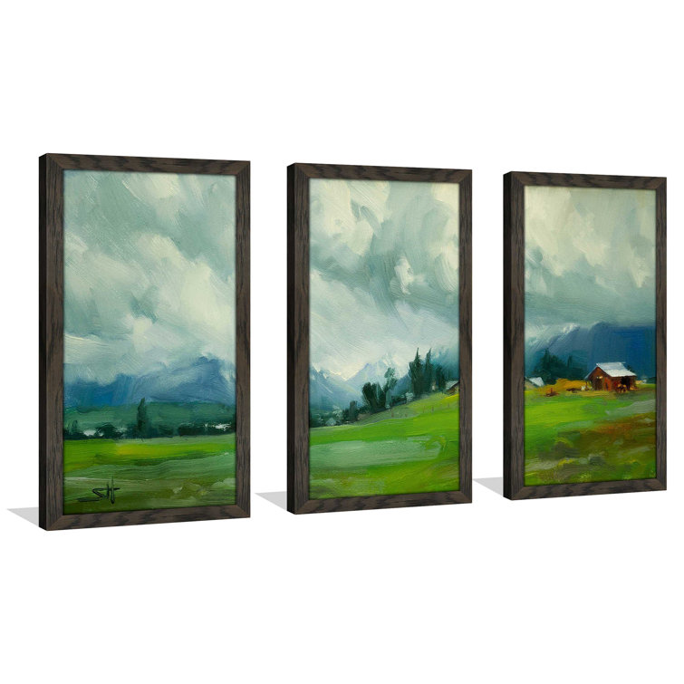 Loon Peak® Wallowa Valley Framed On Plastic / Acrylic 3 Pieces Painting